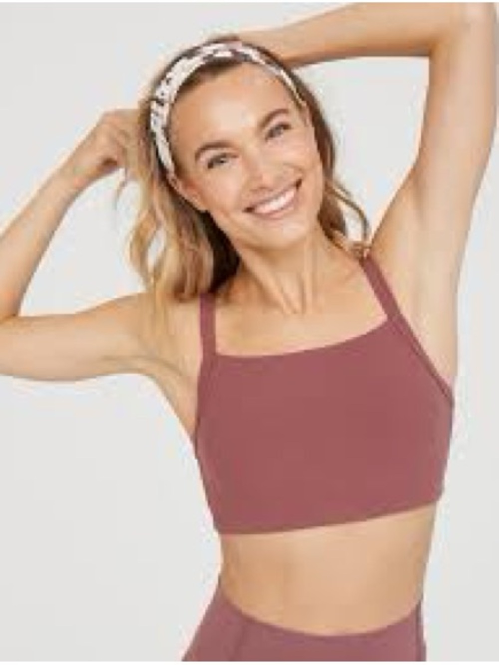 aerie Offline Bralette Sports Bra in Dusty Rose Goals Stretch Medium Support